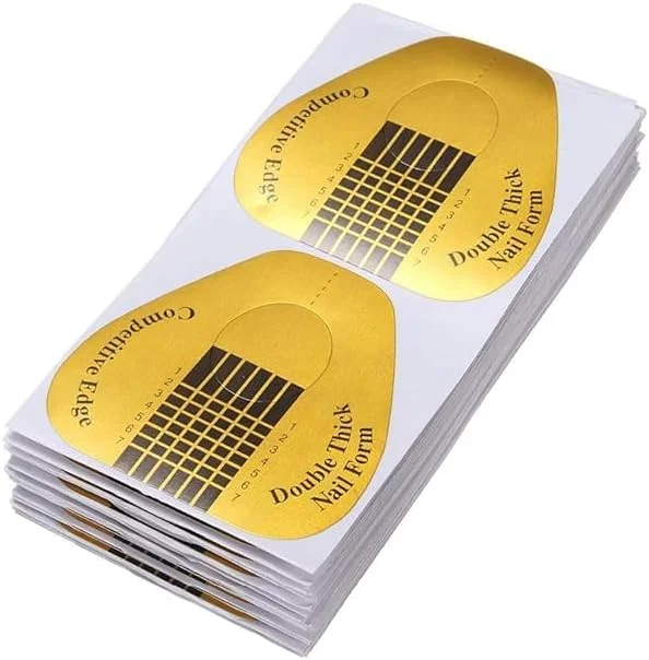 استیکر فرم ناخن نعلی طلایی 100 عددی برای کاشت ناخن اکریلیک، راهنمای شماره دار برای طراحی ناخن در خانه | فرم های کاغذی اکستنشن قابل استفاده مجدد استیکر فرم ناخن نعلی طلایی 100 عددی برای کاشت ناخن اکریلیک، راهنمای شماره دار برای طراحی ناخن در خانه | فرم های کاغذی اکستنشن قابل استفاده مجدد