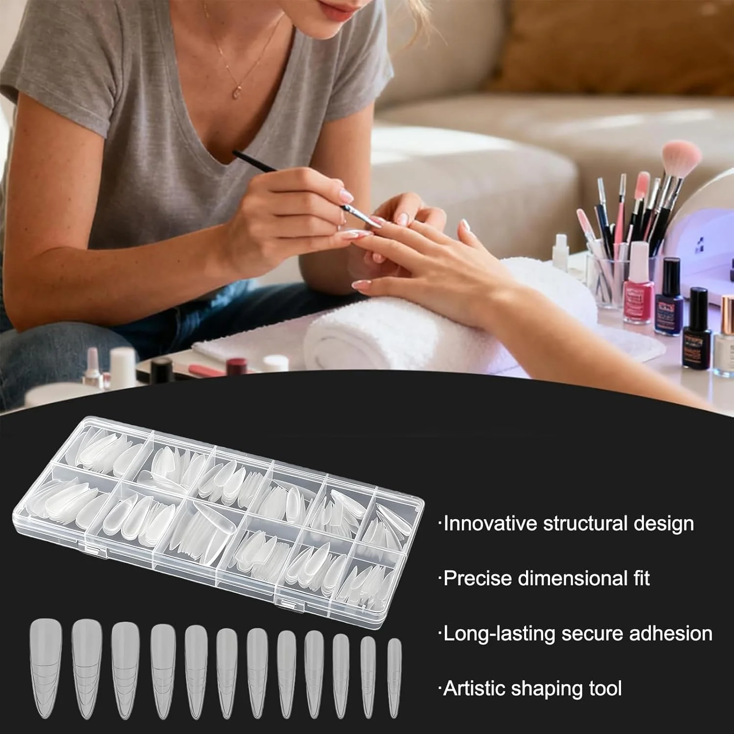 قالب های کاشت ناخن - 240 عدد قالب پرس ناخن شفاف - مناسب برای ژل | برای انگشتان دست و پا، استفاده شخصی، سالن های حرفه ای، زیبایی و مراقبت شخصی قالب های کاشت ناخن - 240 عدد قالب پرس ناخن شفاف - مناسب برای ژل | برای انگشتان دست و پا، استفاده شخصی، سالن های حرفه ای، زیبایی و مراقبت شخصی
