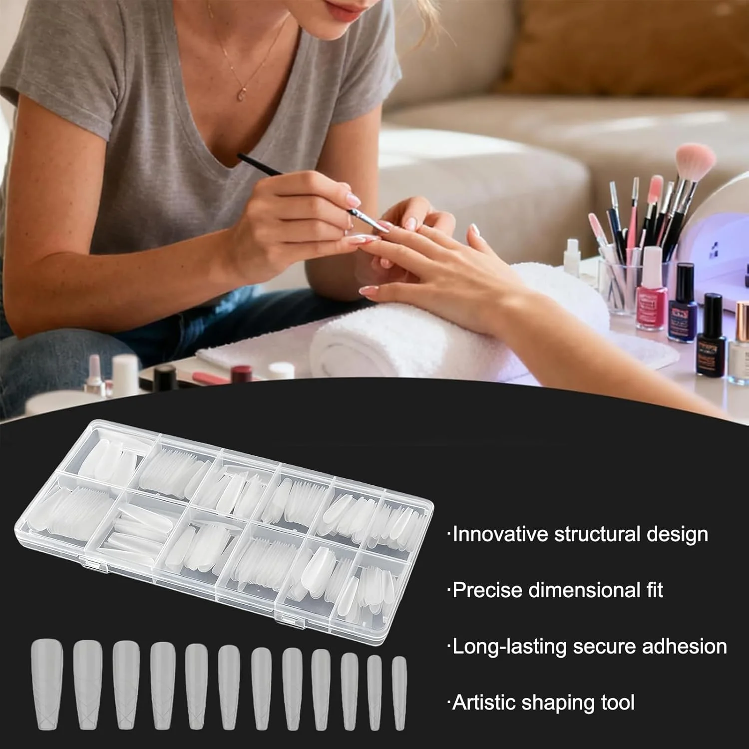 قالب های کاشت ناخن | 240 عدد قالب پرس ناخن شفاف، قالب های کاشت ناخن قابل استفاده مجدد، برای فرم دهی ناخن های اکریلیک مصنوعی، مناسب برای خانم ها، ناخن های پا، استفاده خانگی، سالن های حرفه ای، زیبایی و مراقبت شخصی قالب های کاشت ناخن | 240 عدد قالب پرس ناخن شفاف، قالب های کاشت ناخن قابل استفاده مجدد، برای فرم دهی ناخن های اکریلیک مصنوعی، مناسب برای خانم ها، ناخن های پا، استفاده خانگی، سالن های حرفه ای، زیبایی و مراقبت شخصی