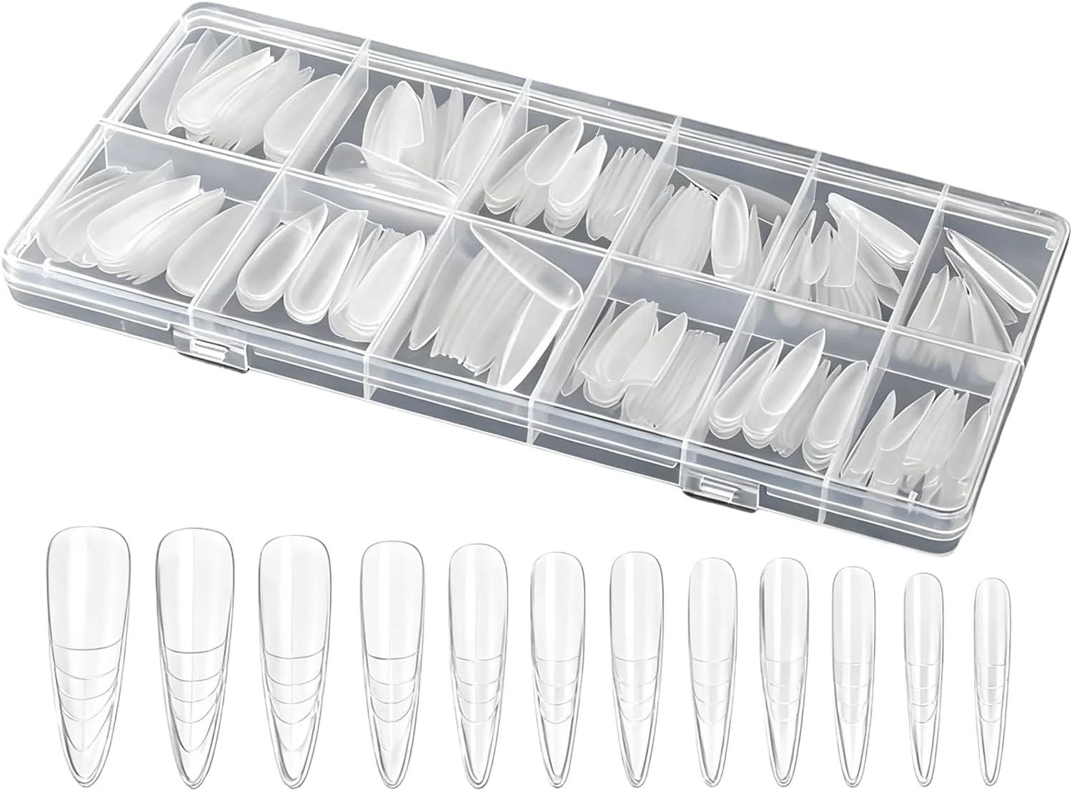 قالب های کاشت ناخن | 240 عدد قالب شفاف فشاری، فرم سیستم پوشش کامل ناخن | برای ناخن های مصنوعی انگشتان دست و پا مناسب برای استفاده شخصی، سالن های حرفه ای و زیبایی قالب های کاشت ناخن | 240 عدد قالب شفاف فشاری، فرم سیستم پوشش کامل ناخن | برای ناخن های مصنوعی انگشتان دست و پا مناسب برای استفاده شخصی، سالن های حرفه ای و زیبایی