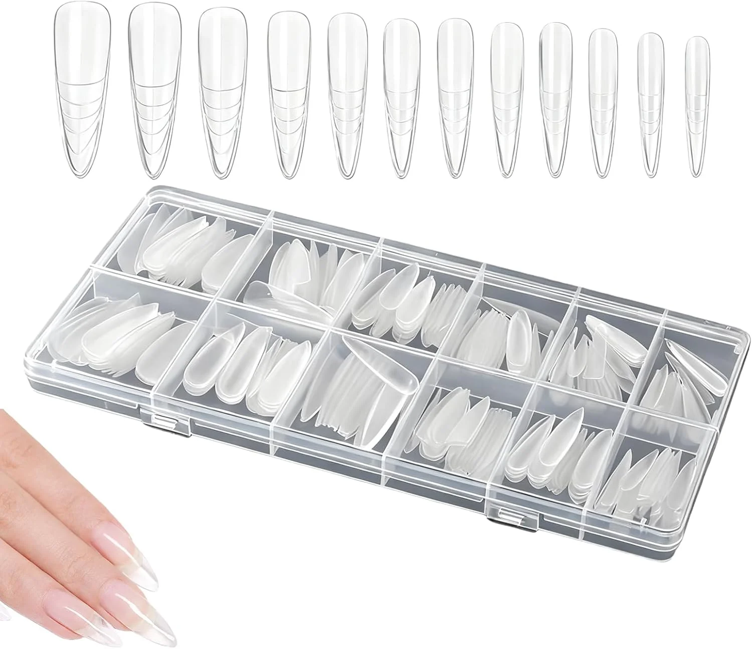 قالب های کاشت ناخن، 240 عدد تیپ شفاف | مناسب برای طراحی و دیزاین ناخن در خانه و سالن قالب های کاشت ناخن، 240 عدد تیپ شفاف | مناسب برای طراحی و دیزاین ناخن در خانه و سالن