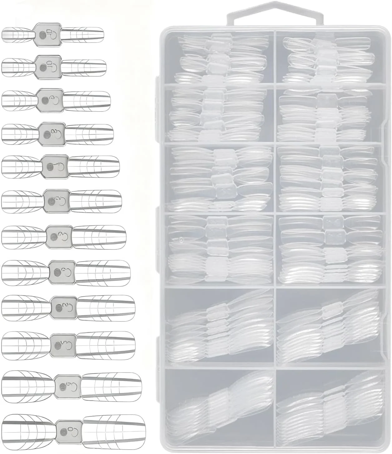 قالب های کاشت ناخن | بسته 120 عددی قالب شفاف، تیپ های مصنوعی با مقیاس - قالب های ناخن قابل استفاده مجدد | مناسب برای انگشتان دست و پا، زیبایی، مراقبت شخصی، استفاده خانگی و حرفه ای قالب های کاشت ناخن | بسته 120 عددی قالب شفاف، تیپ های مصنوعی با مقیاس - قالب های ناخن قابل استفاده مجدد | مناسب برای انگشتان دست و پا، زیبایی، مراقبت شخصی، استفاده خانگی و حرفه ای