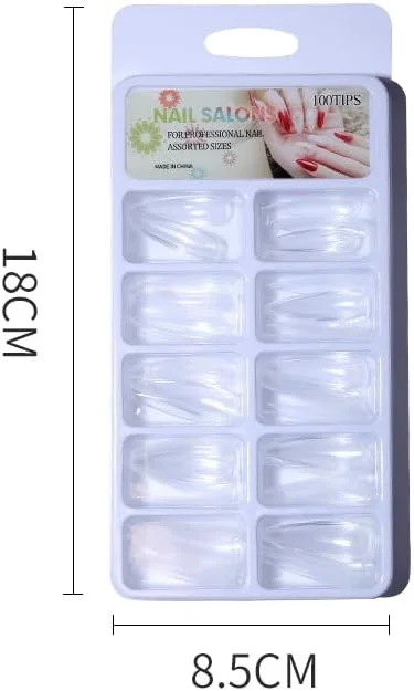 ۱۰۰ عدد ناخن مصنوعی شفاف مدل قطره آب T شکل، مناسب برای کاشت ناخن، نوک ناخن کوتاه، فرم مربع برای اکستنشن ۱۰۰ عدد ناخن مصنوعی شفاف مدل قطره آب T شکل، مناسب برای کاشت ناخن، نوک ناخن کوتاه، فرم مربع برای اکستنشن