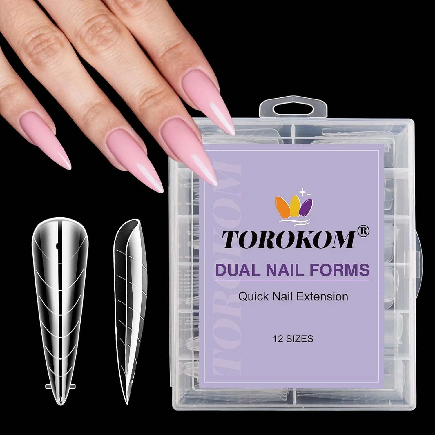 قالب های ناخن دوگانه شفاف TOROKOM، 120 عددی، نوک قالب ناخن استیلتو بلند پوشش کامل برای اکستنشن ناخن اکریلیک - ابزارهای طراحی حرفه ای هنر ناخن برای سالن و خانه قالب های ناخن دوگانه شفاف TOROKOM، 120 عددی، نوک قالب ناخن استیلتو بلند پوشش کامل برای اکستنشن ناخن اکریلیک - ابزارهای طراحی حرفه ای هنر ناخن برای سالن و خانه