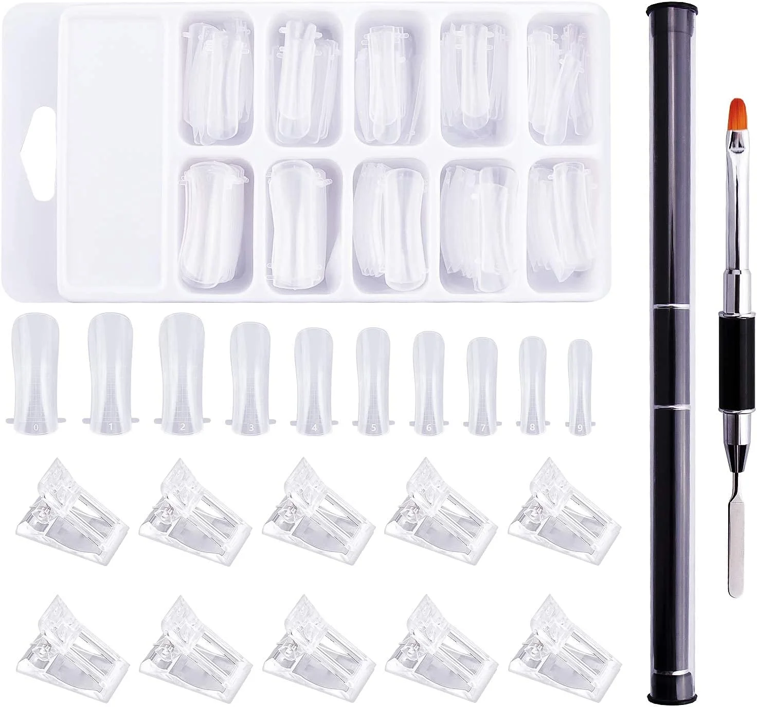 کیت ساخت سریع ناخن پلی ژل 111 عددی، 100 عدد تیپ فرم اکستنشن ناخن شفاف، 10 عدد گیره تیپ ناخن و 1 عدد برس و انتخابگر دو طرفه پلی اکستنشن برای اکستنشن ناخن های اکریلیک کیت ساخت سریع ناخن پلی ژل 111 عددی، 100 عدد تیپ فرم اکستنشن ناخن شفاف، 10 عدد گیره تیپ ناخن و 1 عدد برس و انتخابگر دو طرفه پلی اکستنشن برای اکستنشن ناخن های اکریلیک