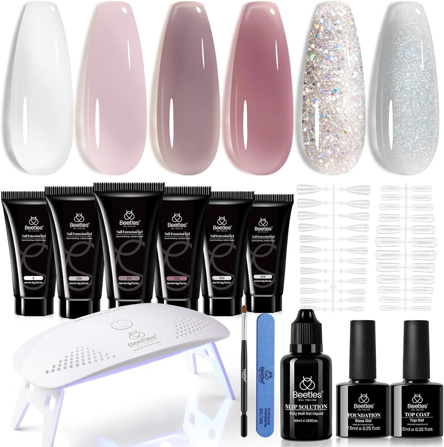 کیت ژل اکستنشن ناخن Beetles با مینی لامپ UV LED، کیت ژل پلی ناخن 6 رنگ انگور یخزده با بیس کت و تاپ کت، هدیه سالن خانگی DIY مبتدیان برای ناخنهای پاییزی و زمستانی، قابل خشک شدن با UV و LED کیت ژل اکستنشن ناخن Beetles با مینی لامپ UV LED، کیت ژل پلی ناخن 6 رنگ انگور یخزده با بیس کت و تاپ کت، هدیه سالن خانگی DIY مبتدیان برای ناخنهای پاییزی و زمستانی، قابل خشک شدن با UV و LED