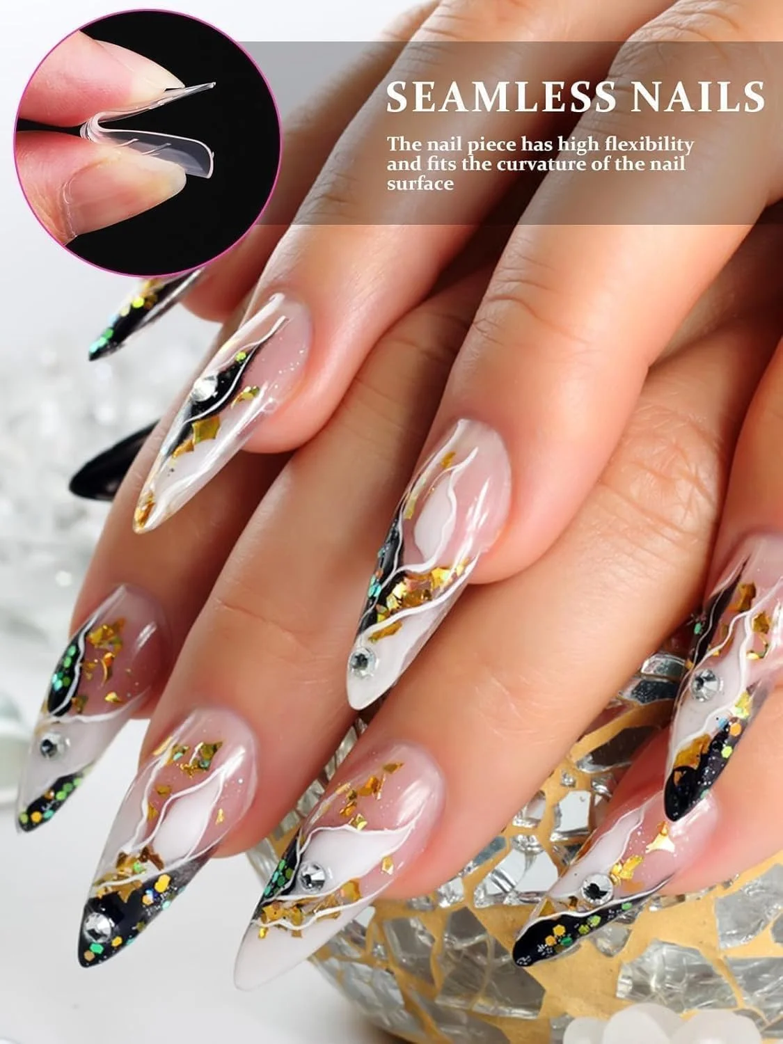 قالب های ناخن دوگانه شفاف TOROKOM، 120 عددی، نوک قالب ناخن استیلتو بلند پوشش کامل برای اکستنشن ناخن اکریلیک - ابزارهای طراحی حرفه ای هنر ناخن برای سالن و خانه قالب های ناخن دوگانه شفاف TOROKOM، 120 عددی، نوک قالب ناخن استیلتو بلند پوشش کامل برای اکستنشن ناخن اکریلیک - ابزارهای طراحی حرفه ای هنر ناخن برای سالن و خانه