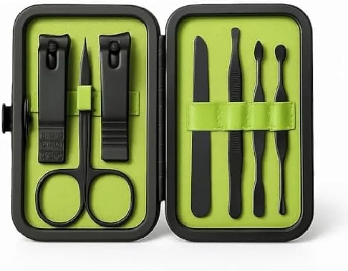 ست مانیکور فیتو جمع و جور 10.7x6.7 سانتی متر - کیت مسافرتی قابل حمل ناخن با ناخن گیر، قیچی، سوهان، موچین و عقب زننده کوتیکول، جعبه استیل ضد زنگ