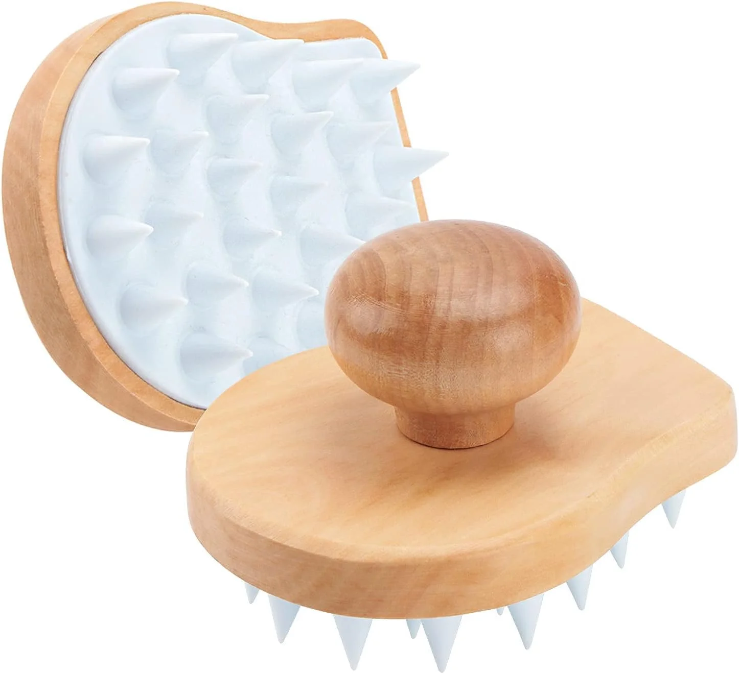 برس ماساژور پوست سر برای شامپو، برس مراقبت از پوست سر چوبی برای موهای خشک و مرطوب، برس اسکرابر لایه بردار پوست سر با برس سیلیکونی نرم برای رفع شوره سر و رشد مو (سفید) برس ماساژور پوست سر برای شامپو، برس مراقبت از پوست سر چوبی برای موهای خشک و مرطوب، برس اسکرابر لایه بردار پوست سر با برس سیلیکونی نرم برای رفع شوره سر و رشد مو (سفید)