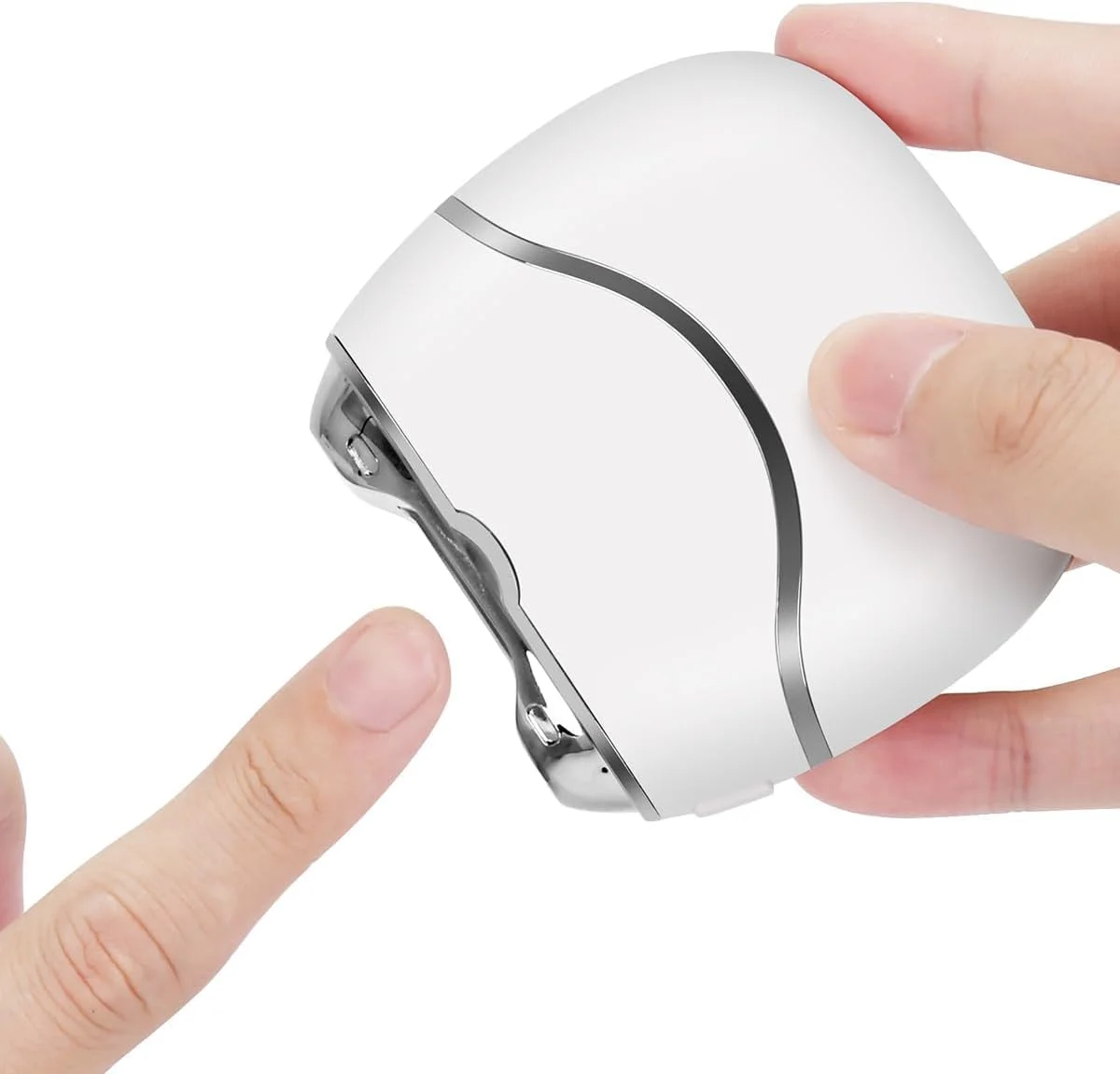 ناخن گیر برقی اتوماتیک، ناخن گیر برقی تک دکمه ای با محفظه نگهداری ناخن و برس، استفاده آسان برای بزرگسالان، سالمندان، کودکان و افراد با دستان ضعیف (بدون باتری)