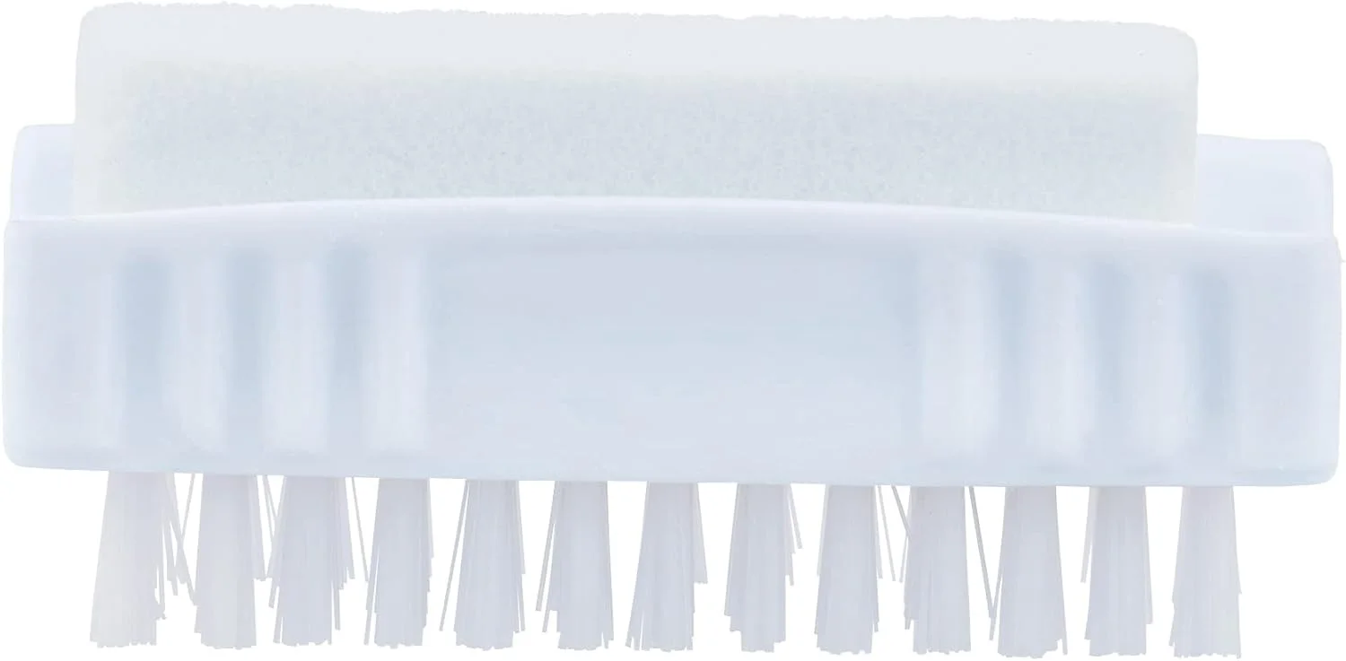 برس ناخن Superio با سنگ پا، برس دوش دو طرفه، اسکرابر پا برای حمام، لایه برداری پوست خشک و مرده، برس موهای زبر، از بین برنده پینه دست و پاشنه پا، صاف کننده پوست، ماساژ آرنج و انگشتان پا