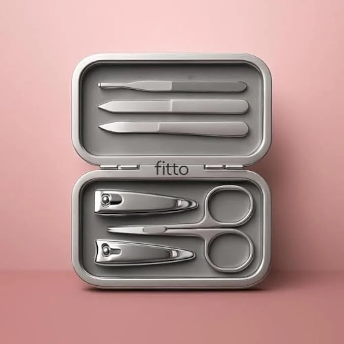 ست مانیکور فیتو، کیت ناخن استیل ضد زنگ شامل نیپر کوتیکول، ناخن گیر، قیچی، موچین و سوهان برای مسافرت و استفاده در منزل