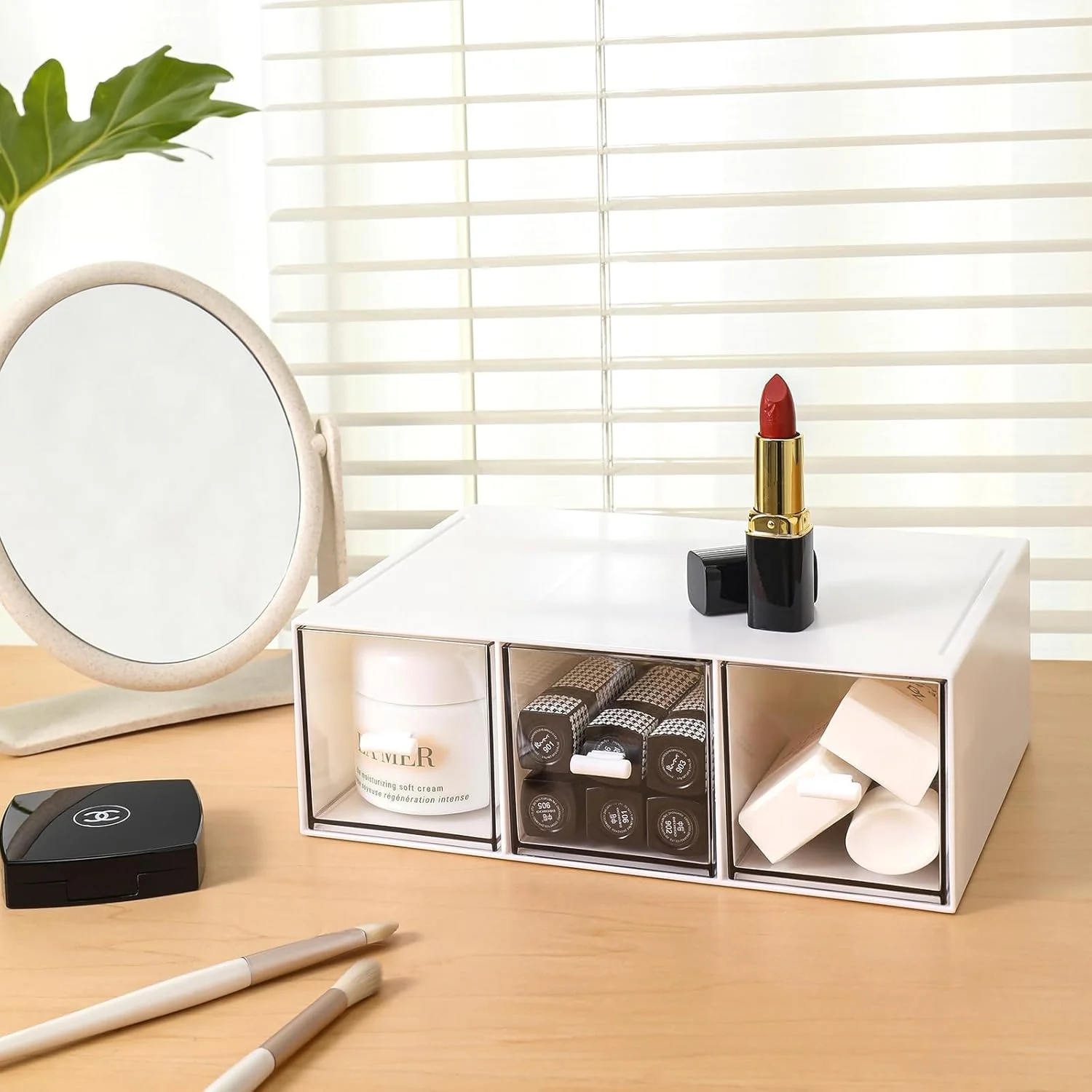 ارگانایزر پلاستیکی ۳ کشو TERRIFI برای نگهداری لوازم آرایشی، ارگانایزر میز، ارگانایزر آرایش برای لاک ناخن، رژ لب، برس ها، جواهرات، مراقبت از پوست، جعبه های نظم دهنده حمام (سفید) ارگانایزر پلاستیکی ۳ کشو TERRIFI برای نگهداری لوازم آرایشی، ارگانایزر میز، ارگانایزر آرایش برای لاک ناخن، رژ لب، برس ها، جواهرات، مراقبت از پوست، جعبه های نظم دهنده حمام (سفید)