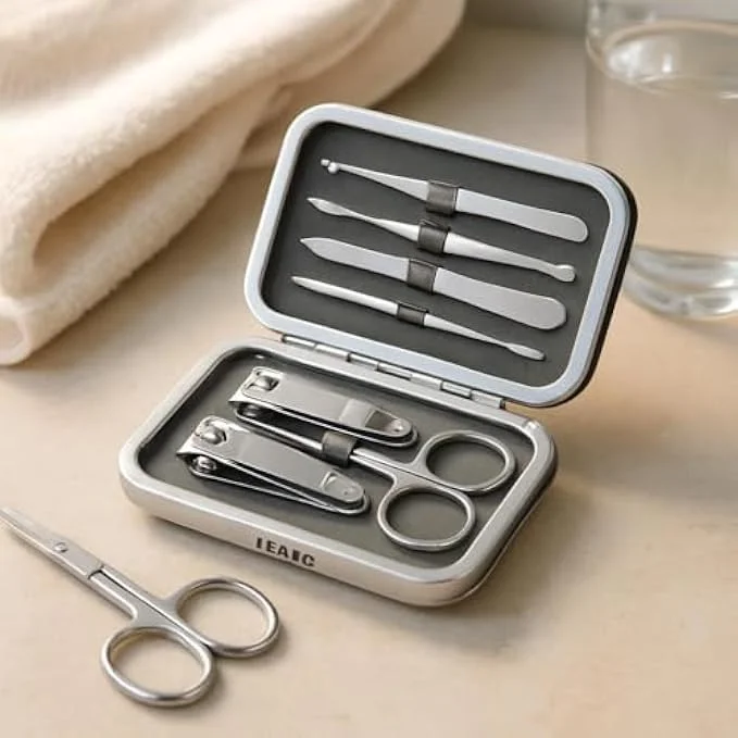 ست مانیکور فیتو، کیت ناخن استیل ضد زنگ شامل نیپر کوتیکول، ناخن گیر، قیچی، موچین و سوهان برای مسافرت و استفاده در منزل