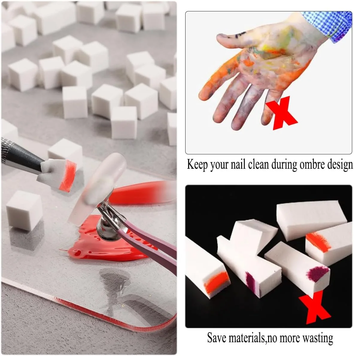 ۱۰۰ عدد اسفنج نرم ناخن TERRIFI برای آمبره به همراه قلم گیره ای - ابزار طراحی ناخن برای ناخن های هاله ای، برس آمبره ناخن، مانیکور - لوازم جانبی حرفه ای ۱۰۰ عدد اسفنج نرم ناخن TERRIFI برای آمبره به همراه قلم گیره ای - ابزار طراحی ناخن برای ناخن های هاله ای، برس آمبره ناخن، مانیکور - لوازم جانبی حرفه ای