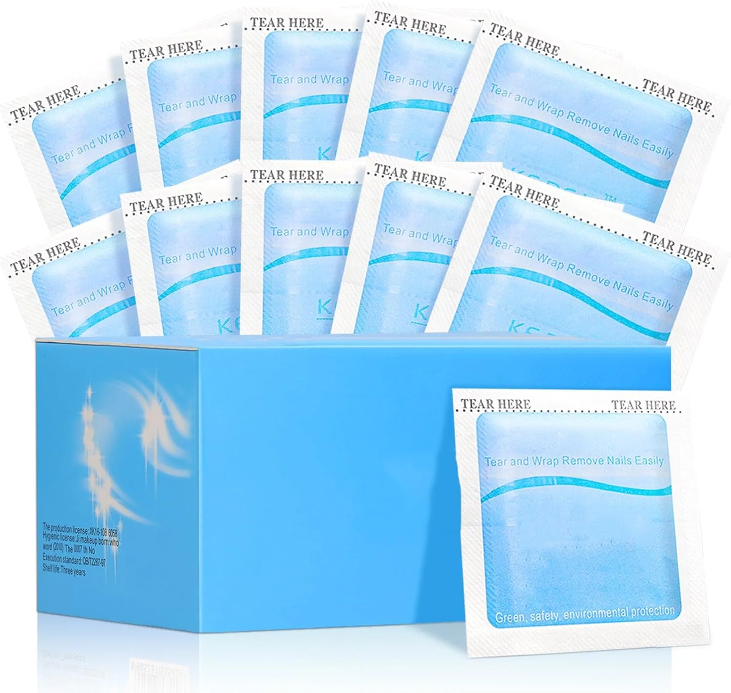 100 عدد پد لاک پاک کن ناخن ژلی، بدون پرز، بسته بندی تکی، پد پاک کننده لاک استون، پد تمیز کننده ناخن و ریموور لاک ژل مناسب برای ناخن های اکریلیک