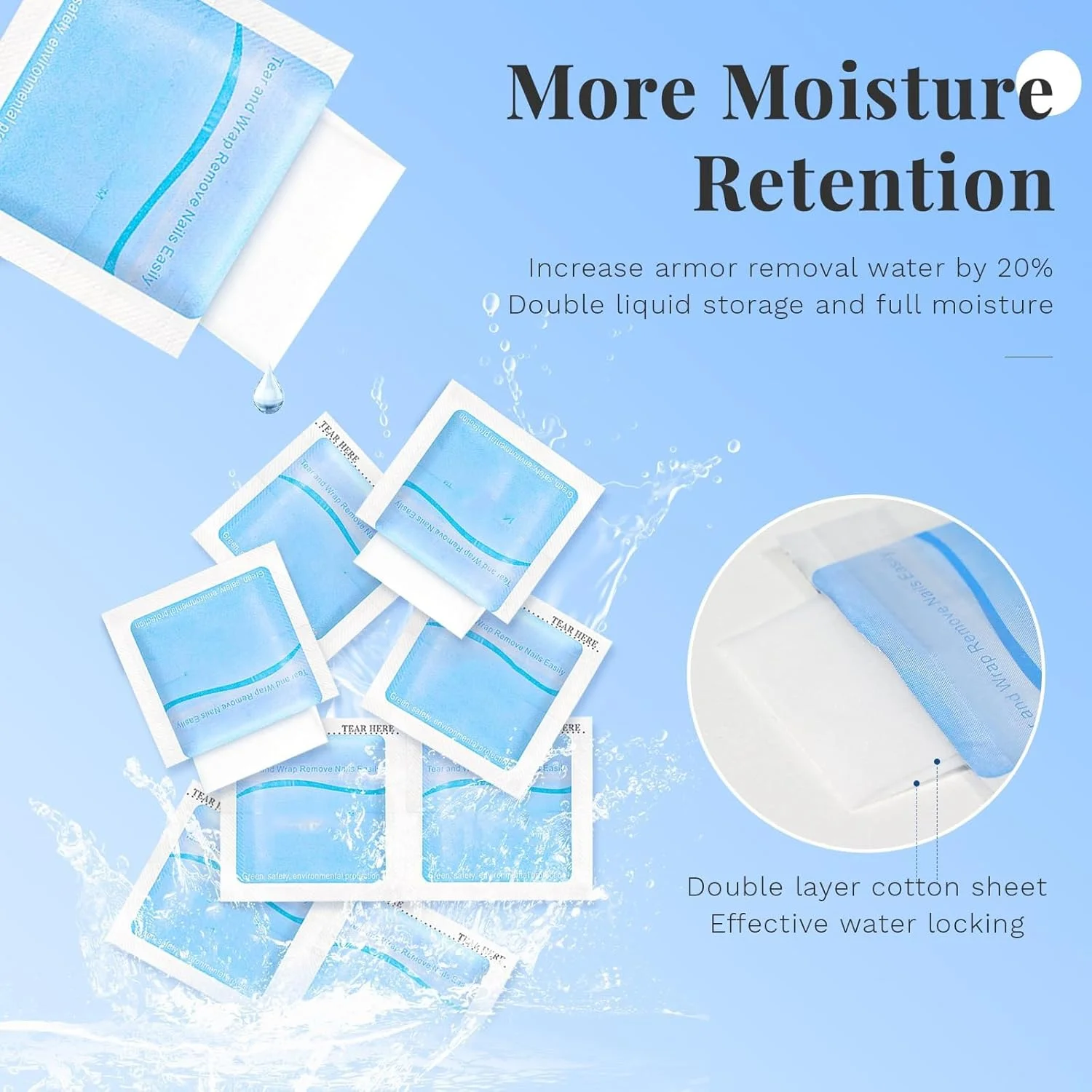 100 عدد پد لاک پاک کن ناخن ژلی، بدون پرز، بسته بندی تکی، پد پاک کننده لاک استون، پد تمیز کننده ناخن و ریموور لاک ژل مناسب برای ناخن های اکریلیک