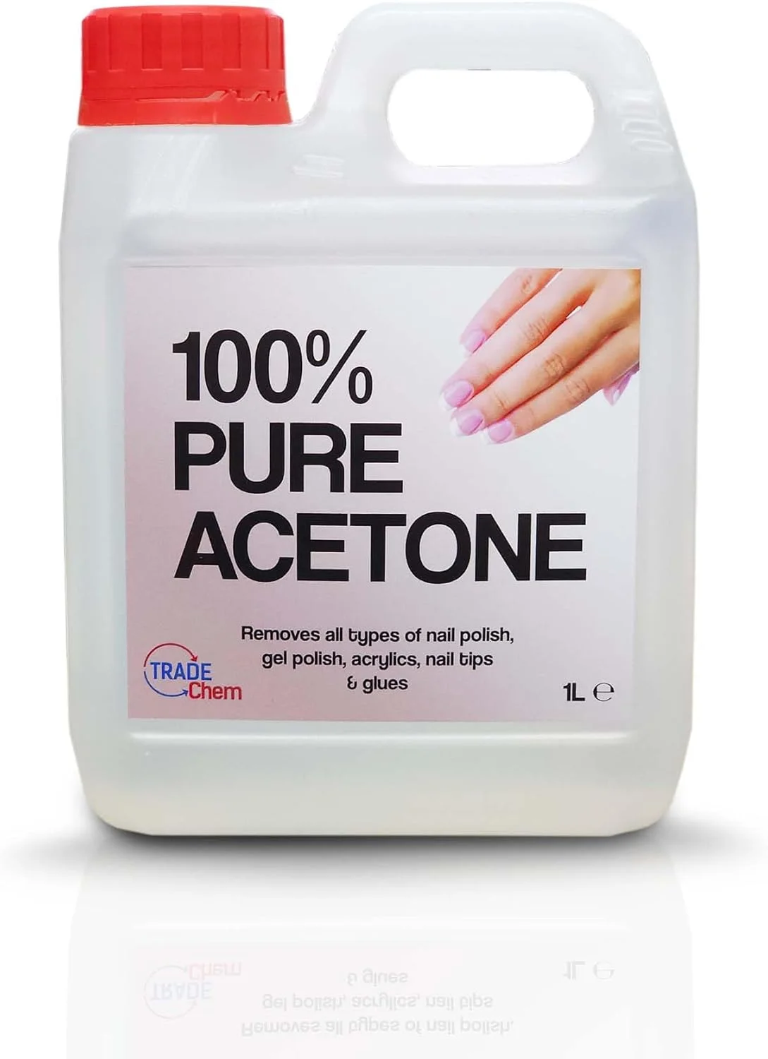 استون خالص Trade Chemicals - پاک کننده لاک ناخن و مواد اکریلیک ۱ لیتری