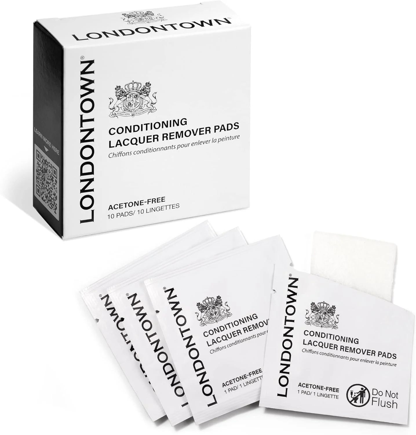 پدهای پاک کننده لاک ناخن لاندن تاون - بدون استون، شفاف، 1 عدد