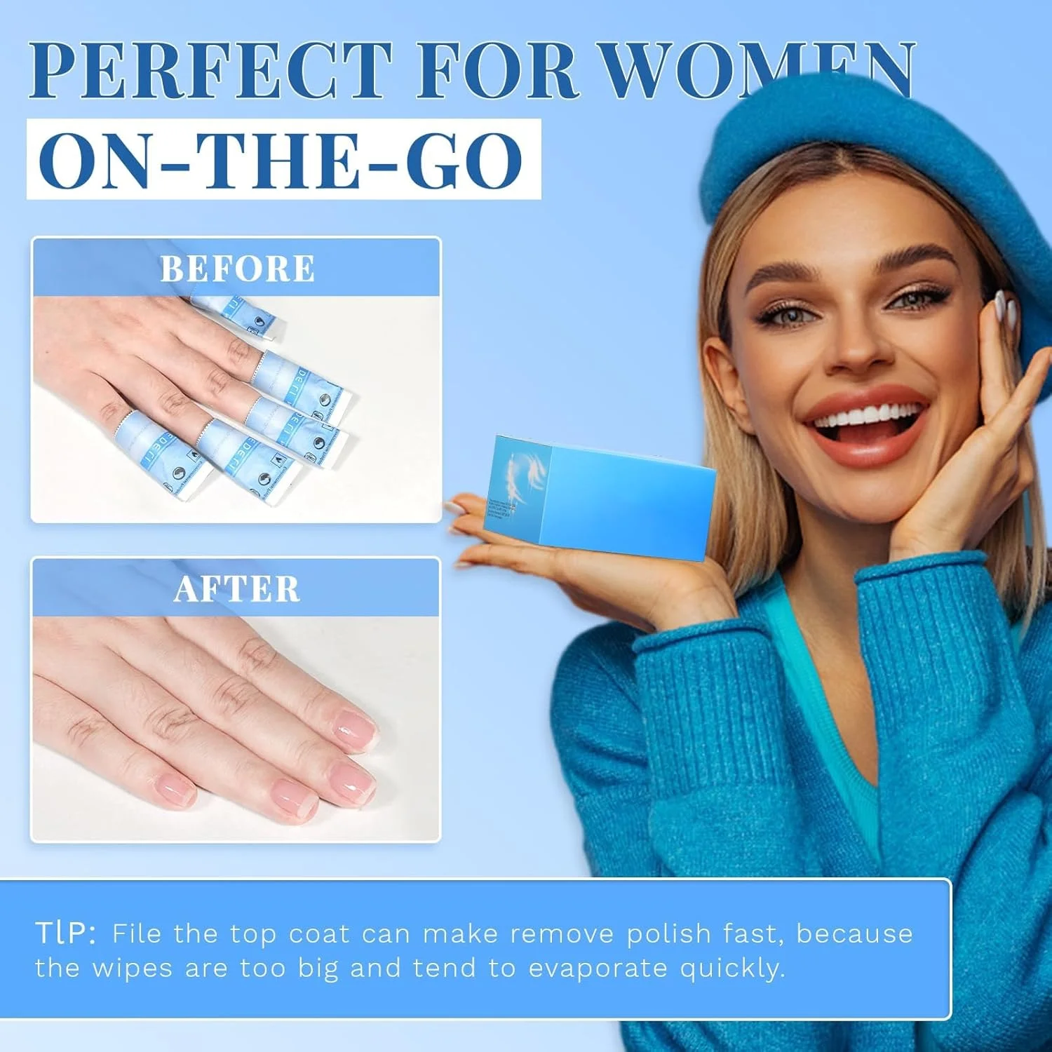 100 عدد پد لاک پاک کن ناخن ژلی، بدون پرز، بسته بندی تکی، پد پاک کننده لاک استون، پد تمیز کننده ناخن و ریموور لاک ژل مناسب برای ناخن های اکریلیک