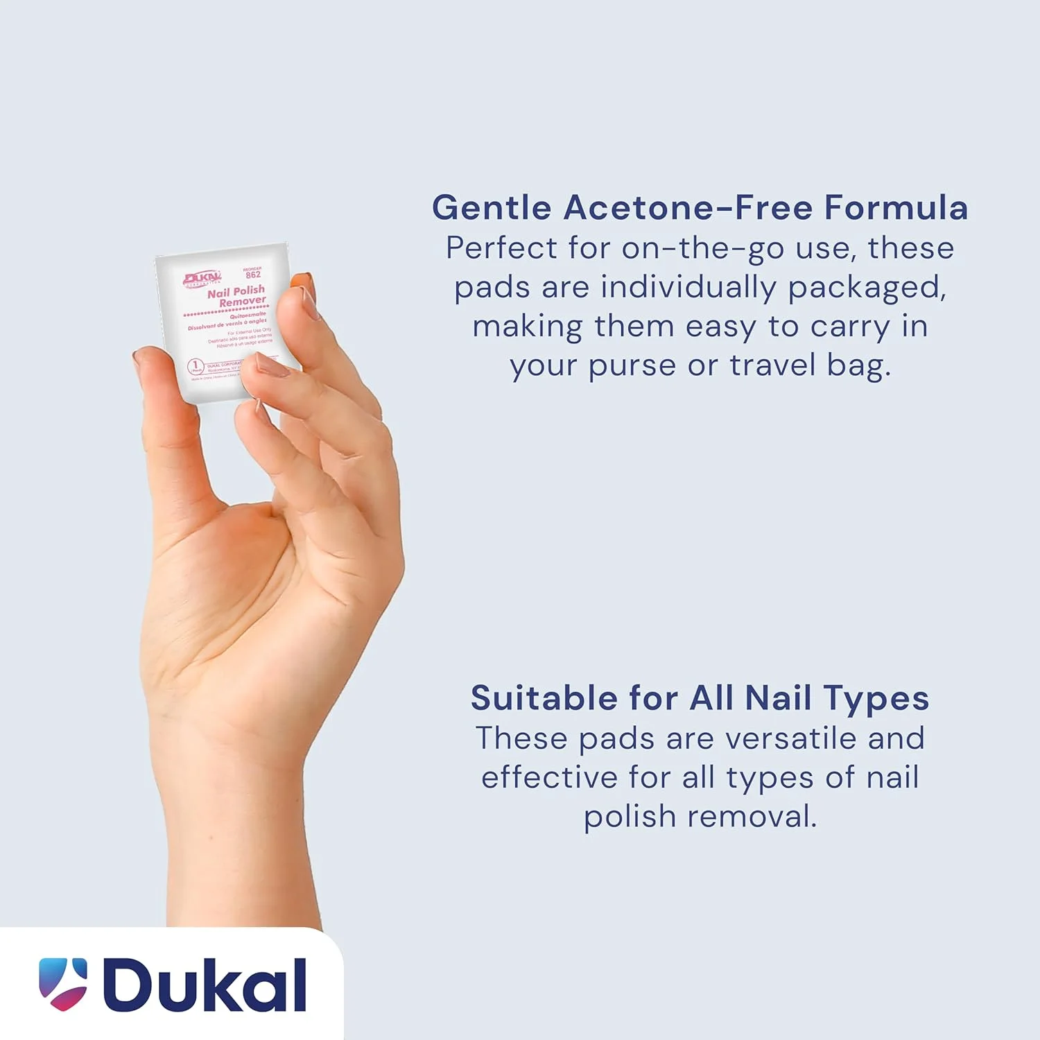 پدهای لاک پاک کن دوکال. بسته 100 عددی پد پاک کننده بدون استون. پدهای اشباع شده 2 لایه. پدهای پاک کننده. دستمال مرطوب ناخن. پدهای پاک کننده ژل ناخن. بسته بندی جداگانه، 862