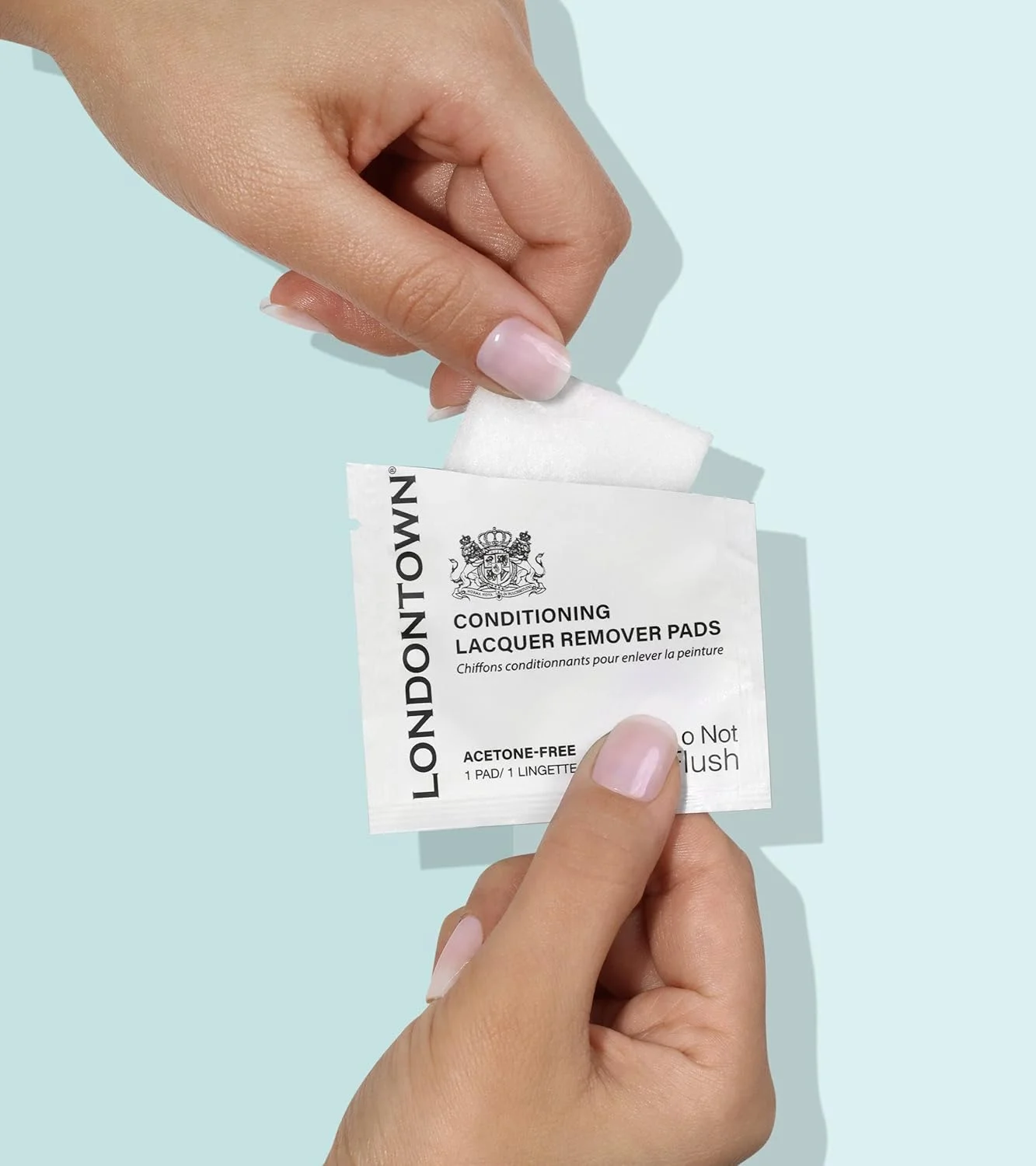 پدهای پاک کننده لاک ناخن لاندن تاون - بدون استون، شفاف، 1 عدد