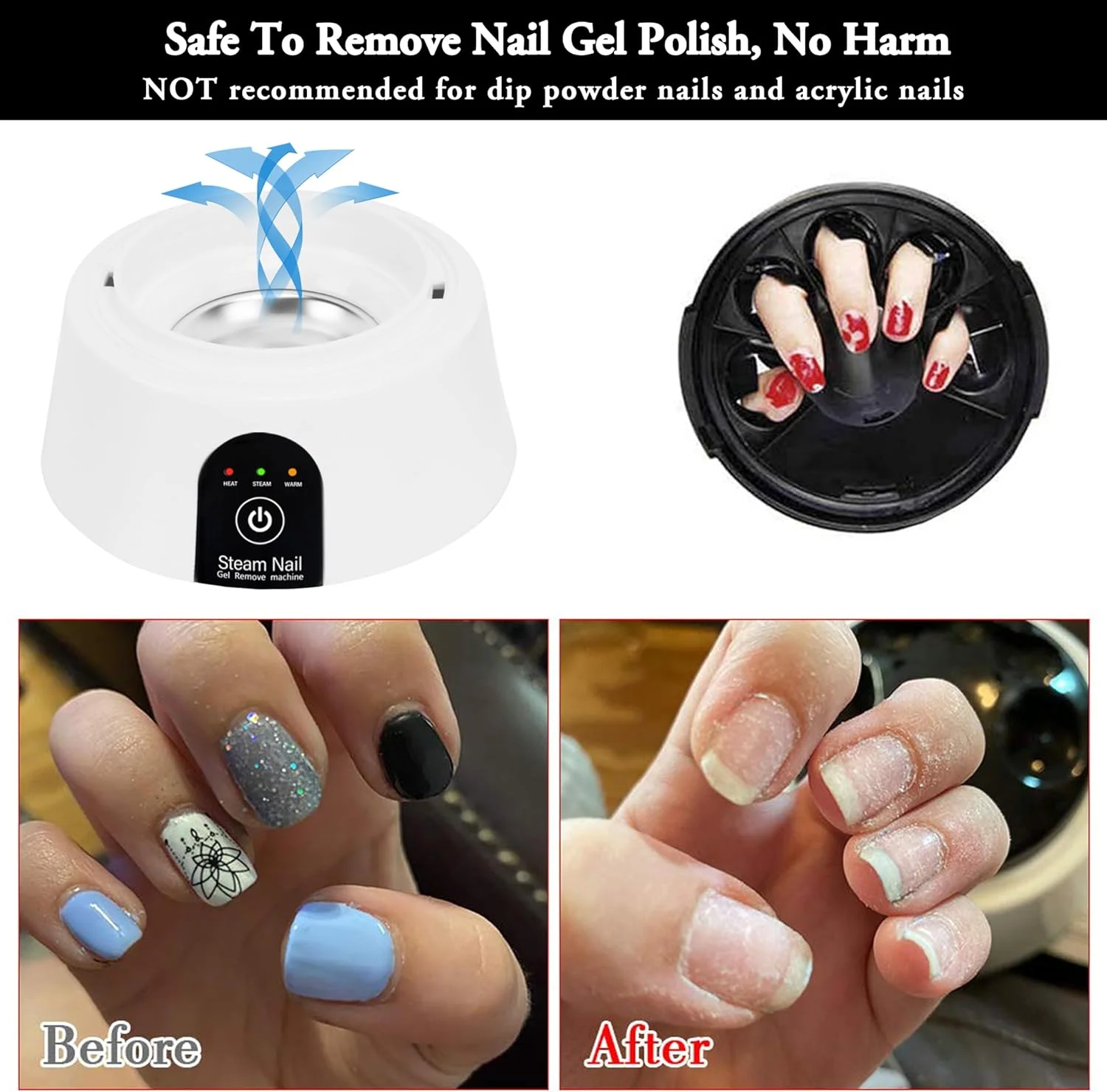 دستگاه پاک کننده لاک ژل BLUETOP، دستگاه بخار ناخن برای پاک کردن لاک ژل ناخن اکریلیک، دستگاه بخار استون برای پاک کردن ناخن اکریلیک به همراه ابزار دستگاه پاک کننده لاک ژل BLUETOP، دستگاه بخار ناخن برای پاک کردن لاک ژل ناخن اکریلیک، دستگاه بخار استون برای پاک کردن ناخن اکریلیک به همراه ابزار