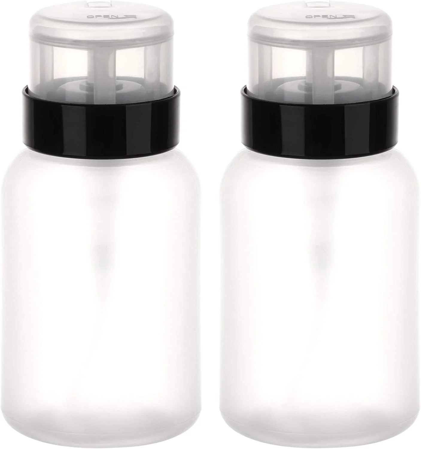 بسته 2 عددی بطری پمپ فشاری قفل‌دار Tbestmax برای الکل، استون، لاک ناخن و پاک کننده آرایش، 200 میلی لیتر