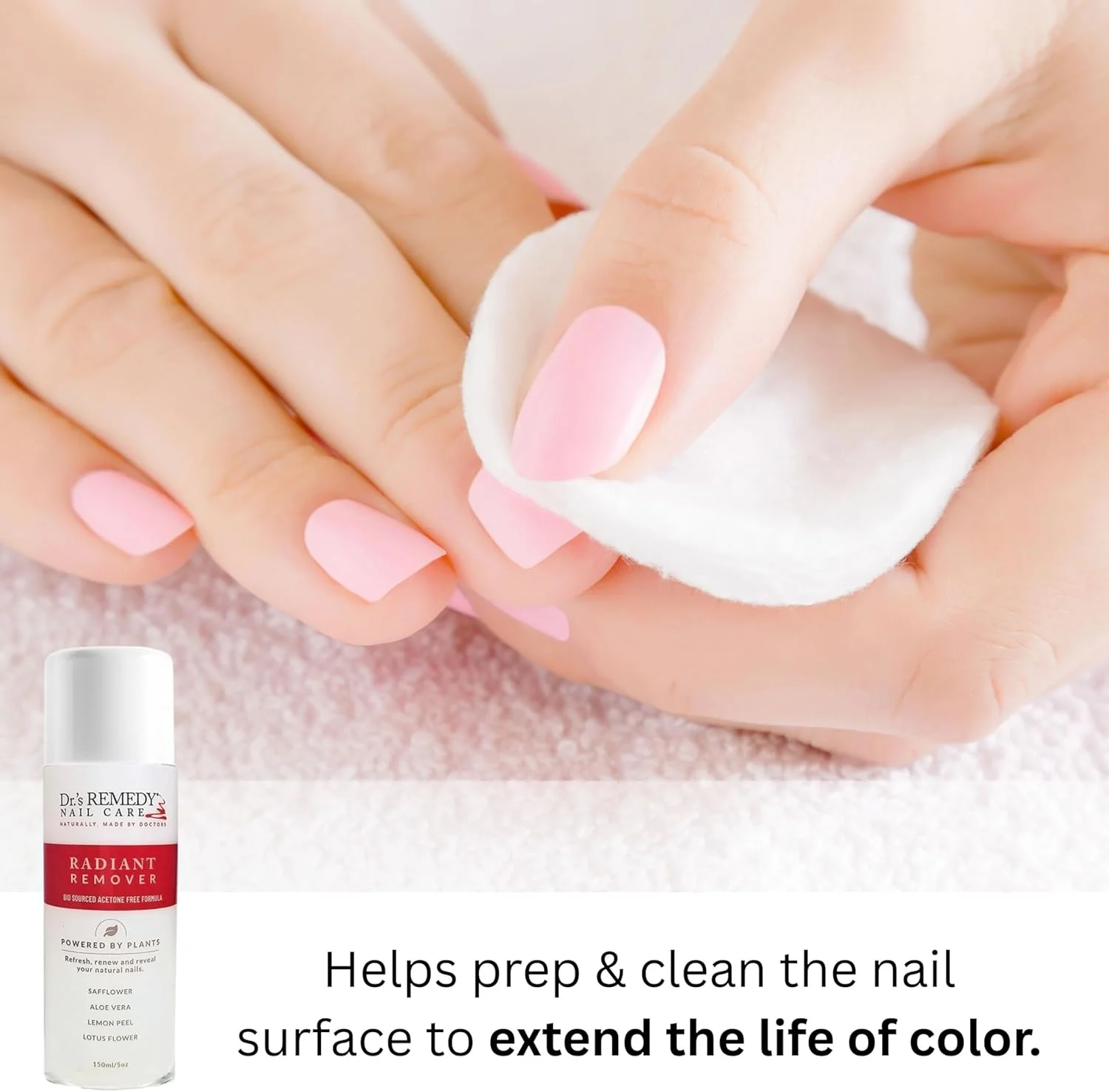 محلول پاک کننده لاک ناخن ارگانیک دکتر رمدی - تقویت کننده طبیعی و گیاهی برای ناخن ها و کوتیکول ها، غیر سمی، مرطوب کننده و آبرسان، بدون ایجاد حساسیت