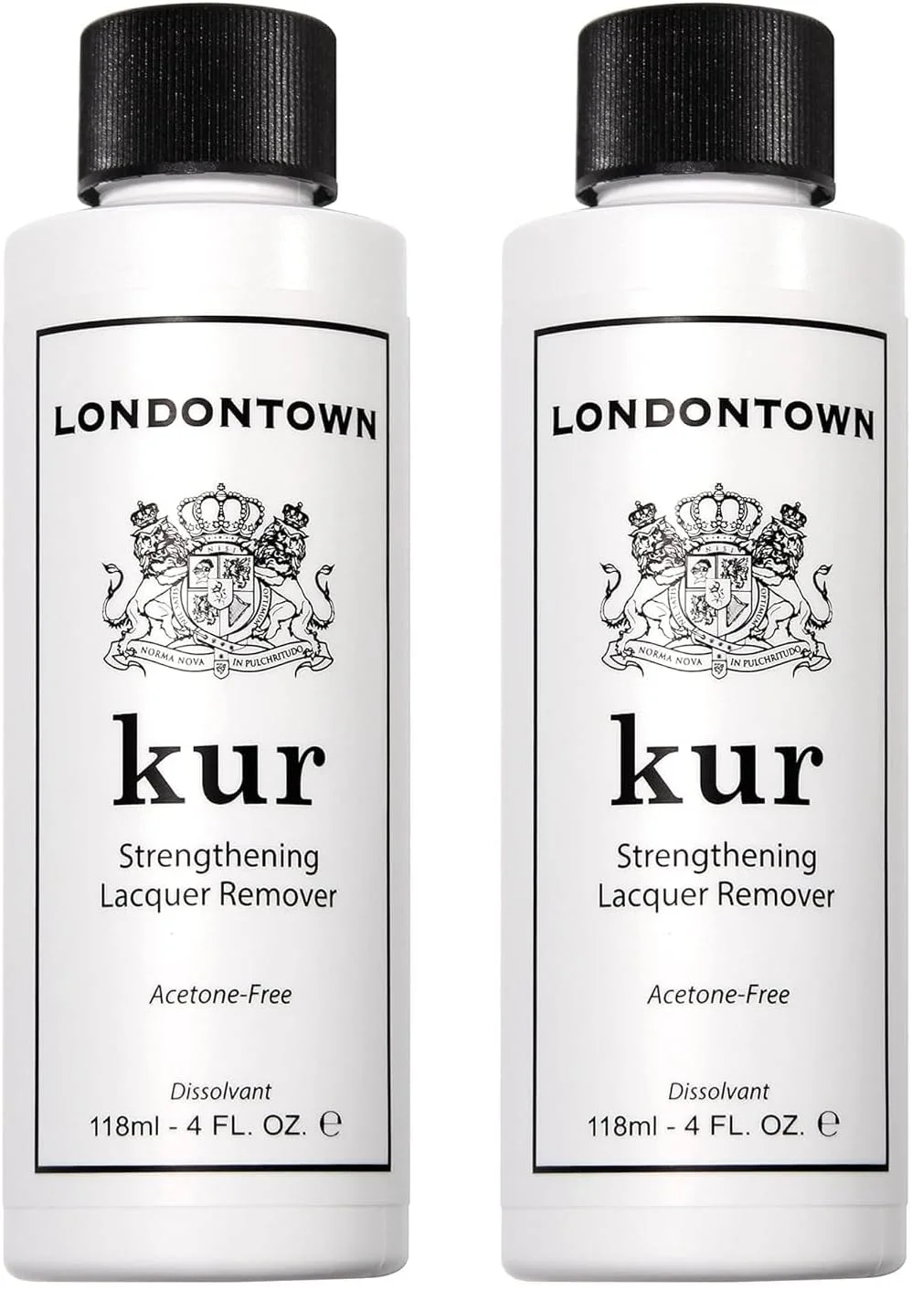 پاک کننده لاک تقویت کننده ناخن LONDONTOWN kur، بدون استون، بسته 2 عددی