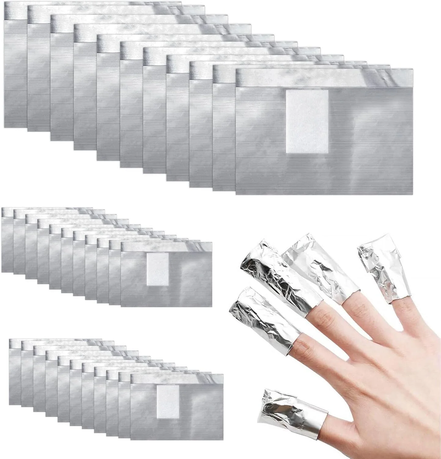 ۳۰۰ عدد فویل ناخن، فویل برای ناخن های ژلی، با پدهای پنبه ای بدون پرز متصل شده، پاک کننده لاک استون، پاک کننده سریع و ملایم لاک ژل و معمولی، مراقبت سریع و ملایم از ناخن