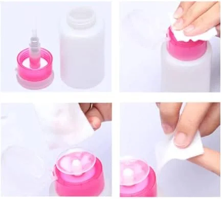 ظرف پمپ دار خالی پلاستیکی 200 میلی لیتری برای پاک کننده لاک ناخن، الکل، استون، بطری فشاری - 2 عدد