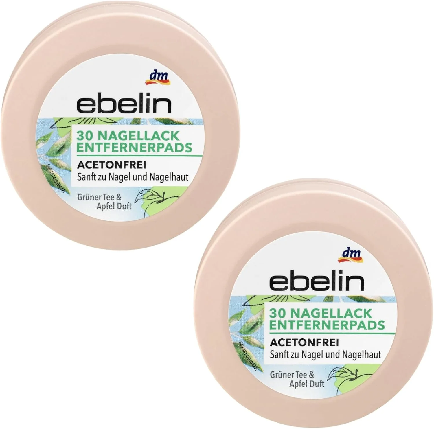 پدهای لاک پاک کن بدون استون، مغذی، پدهای لاک پاک کن بدون استون، ملایم و مغذی، سایز مسافرتی، 2 بسته 30 عددی Balea