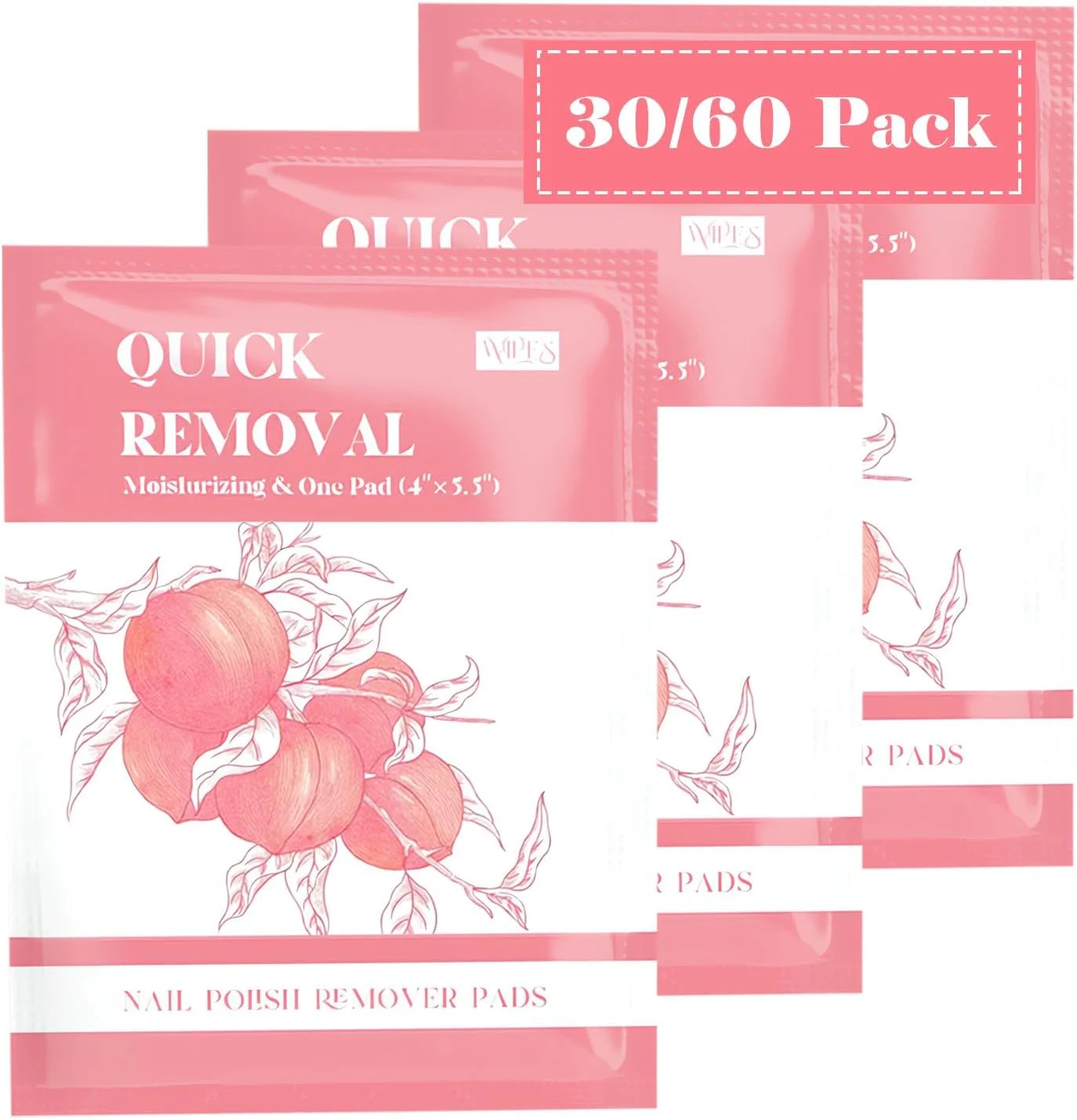 پدهای پاک کننده لاک ناخن، 30 عدد، پدهای استون، بسته بندی تکی، دستمال مرطوب پاک کننده لاک ناخن پدهای پاک کننده لاک ناخن، 30 عدد، پدهای استون، بسته بندی تکی، دستمال مرطوب پاک کننده لاک ناخن
