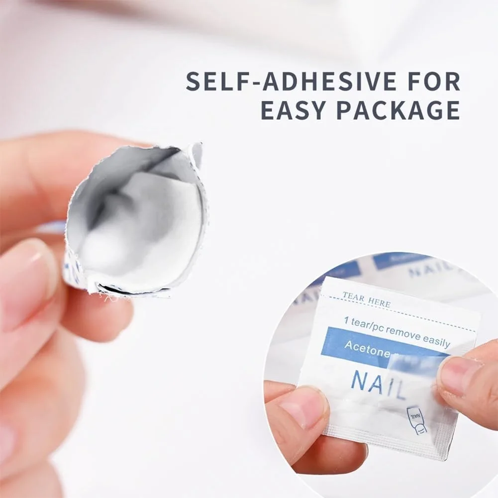 پدهای پاک کننده لاک ناخن - 100 عدد دستمال مرطوب سریع، بسته بندی جداگانه برای پاک کردن لاک ناخن پدهای پاک کننده لاک ناخن - 100 عدد دستمال مرطوب سریع، بسته بندی جداگانه برای پاک کردن لاک ناخن