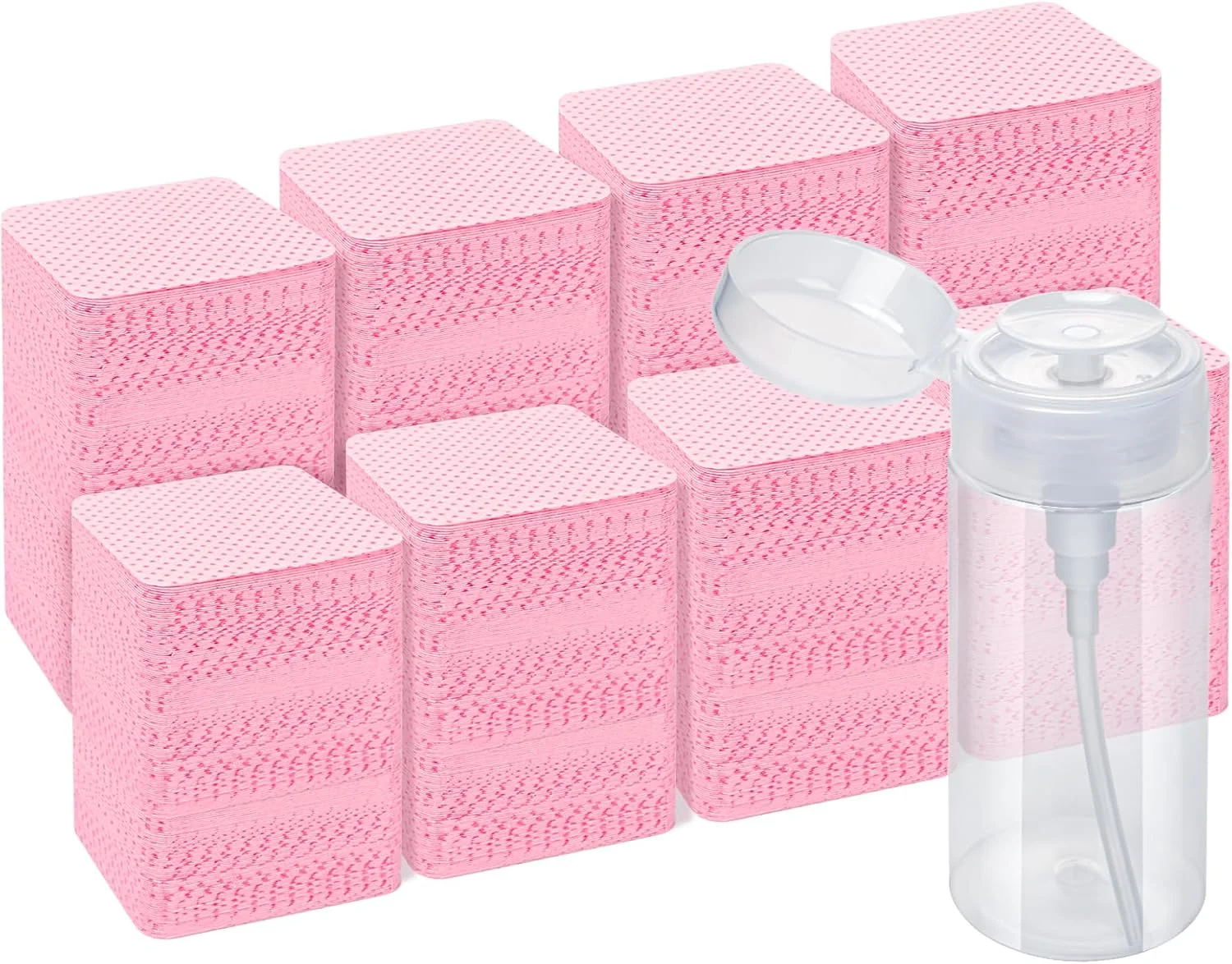 پدهای بدون پرز ناخن، پد لاک پاک کن 1080 عددی به همراه پمپ، پد ژل لاک پاک کن نرم و غیر بافته شده مناسب برای پاک کردن لاک و لوازم کاشت ناخن اکریلیک، صورتی پدهای بدون پرز ناخن، پد لاک پاک کن 1080 عددی به همراه پمپ، پد ژل لاک پاک کن نرم و غیر بافته شده مناسب برای پاک کردن لاک و لوازم کاشت ناخن اکریلیک، صورتی