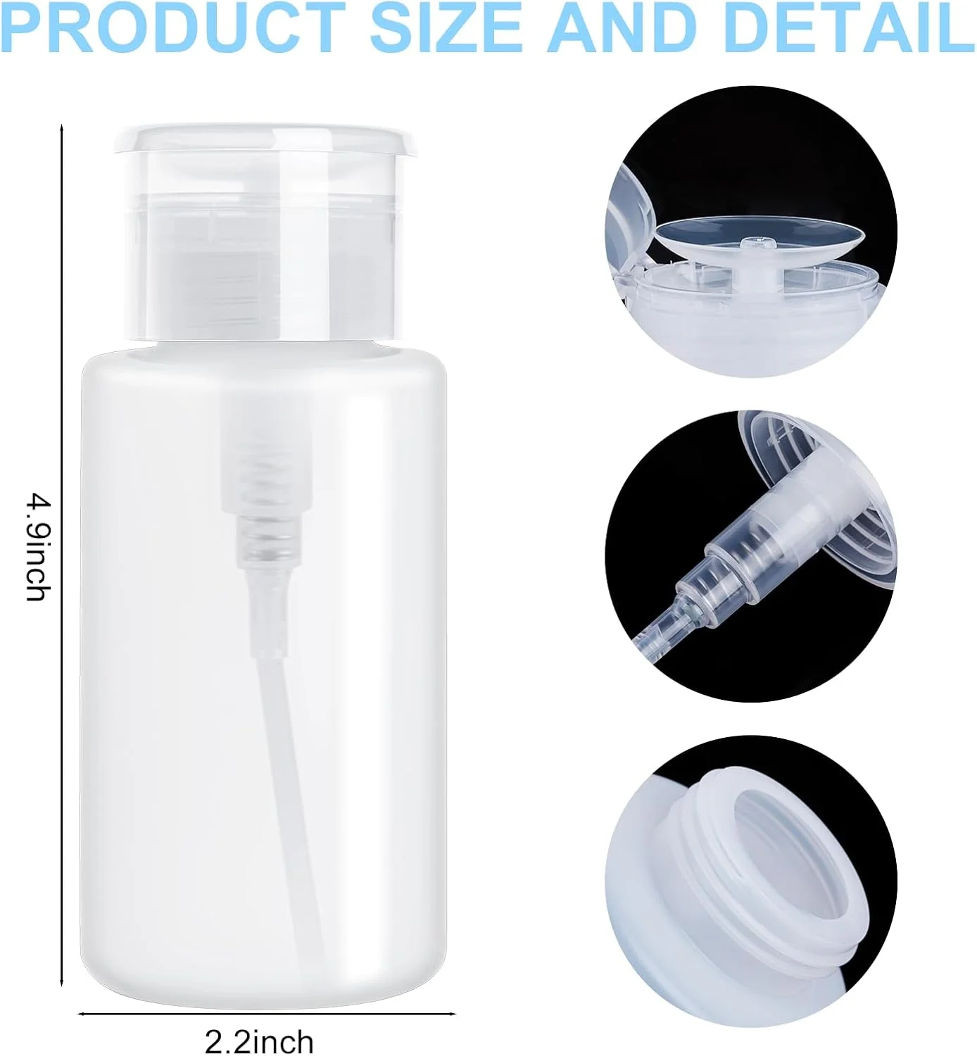 ظرف پمپ دار استون، ظرف پمپ دار فشاری، بطری قفل دار الکل، بسته 2 عددی 180 میلی لیتری، ظرف خالی پمپ دار تک لمسی برای الکل، استون، لاک پاک کن، پاک کننده آرایش، تونر و غیره ظرف پمپ دار استون، ظرف پمپ دار فشاری، بطری قفل دار الکل، بسته 2 عددی 180 میلی لیتری، ظرف خالی پمپ دار تک لمسی برای الکل، استون، لاک پاک کن، پاک کننده آرایش، تونر و غیره