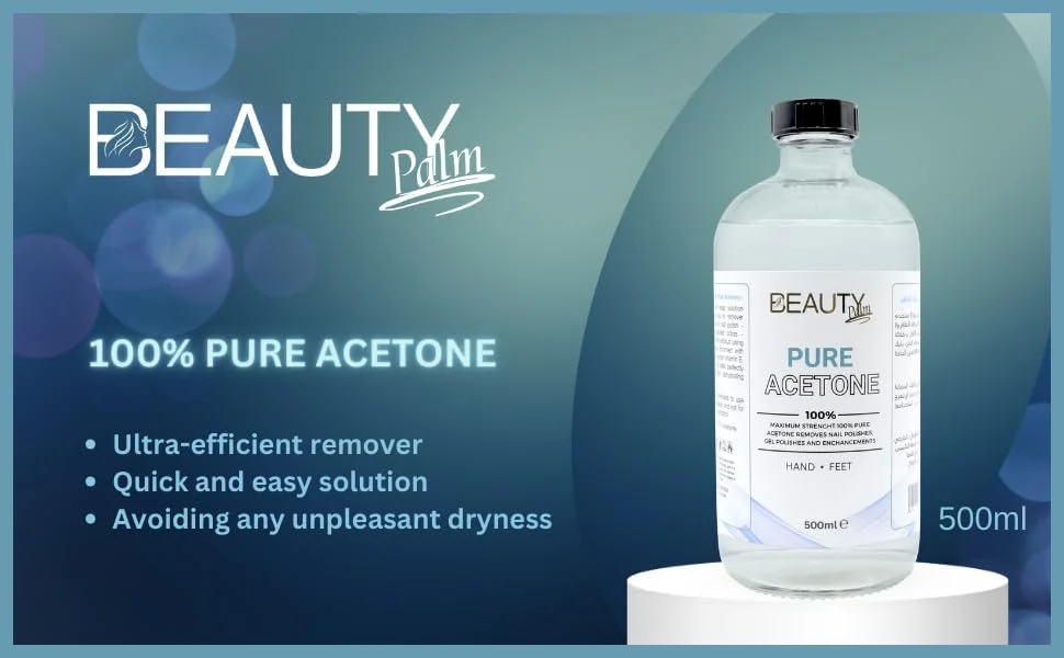 استون ۱۰۰٪ خالص بیوتی پالم | پاک کننده سریع لاک ناخن حرفه ای | از بین برنده ناخن های مصنوعی. (۵۰۰ میلی لیتر) استون ۱۰۰٪ خالص بیوتی پالم | پاک کننده سریع لاک ناخن حرفه ای | از بین برنده ناخن های مصنوعی. (۵۰۰ میلی لیتر)