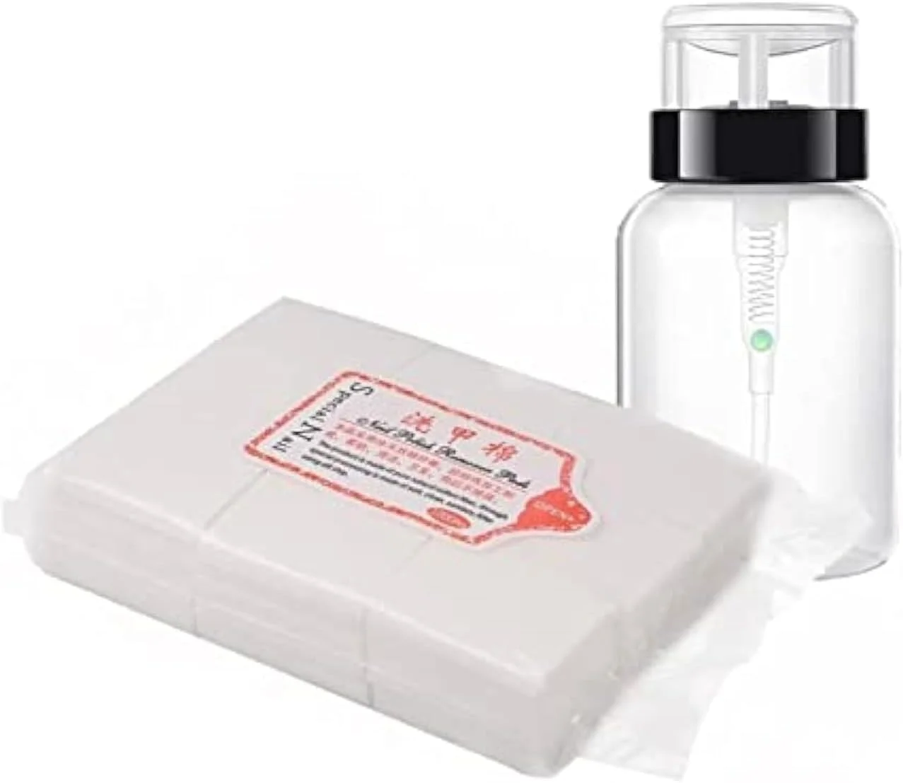 ست ابزار لاک پاک کن شامل بطری پمپی استون و پد بدون پرز ست ابزار لاک پاک کن شامل بطری پمپی استون و پد بدون پرز