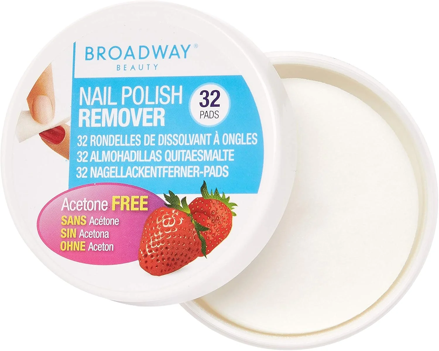 پدهای لاک پاک کن برادوی، با رایحه توت فرنگی، 32 عدد پد، بسته 1 عددی پدهای لاک پاک کن برادوی، با رایحه توت فرنگی، 32 عدد پد، بسته 1 عددی