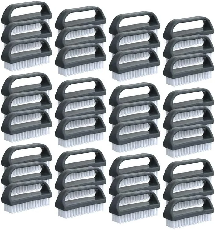 برس ناخن زبر Superio برای تمیز کردن ناخن های دست و پا، برس کوچک با دسته (مشکی، بسته 36 عددی)