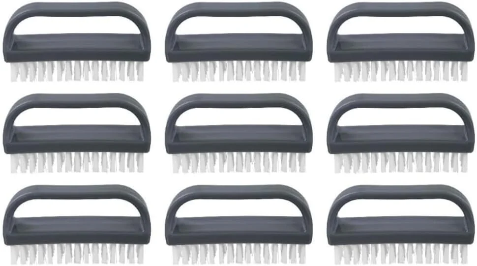 برس ناخن سفت Superio با دسته، بسته 9 عددی برس تمیز کننده ناخن برای انگشتان پا و ناخن ها، برس تمیز کننده چند منظوره برای خانه، آشپزخانه، کار