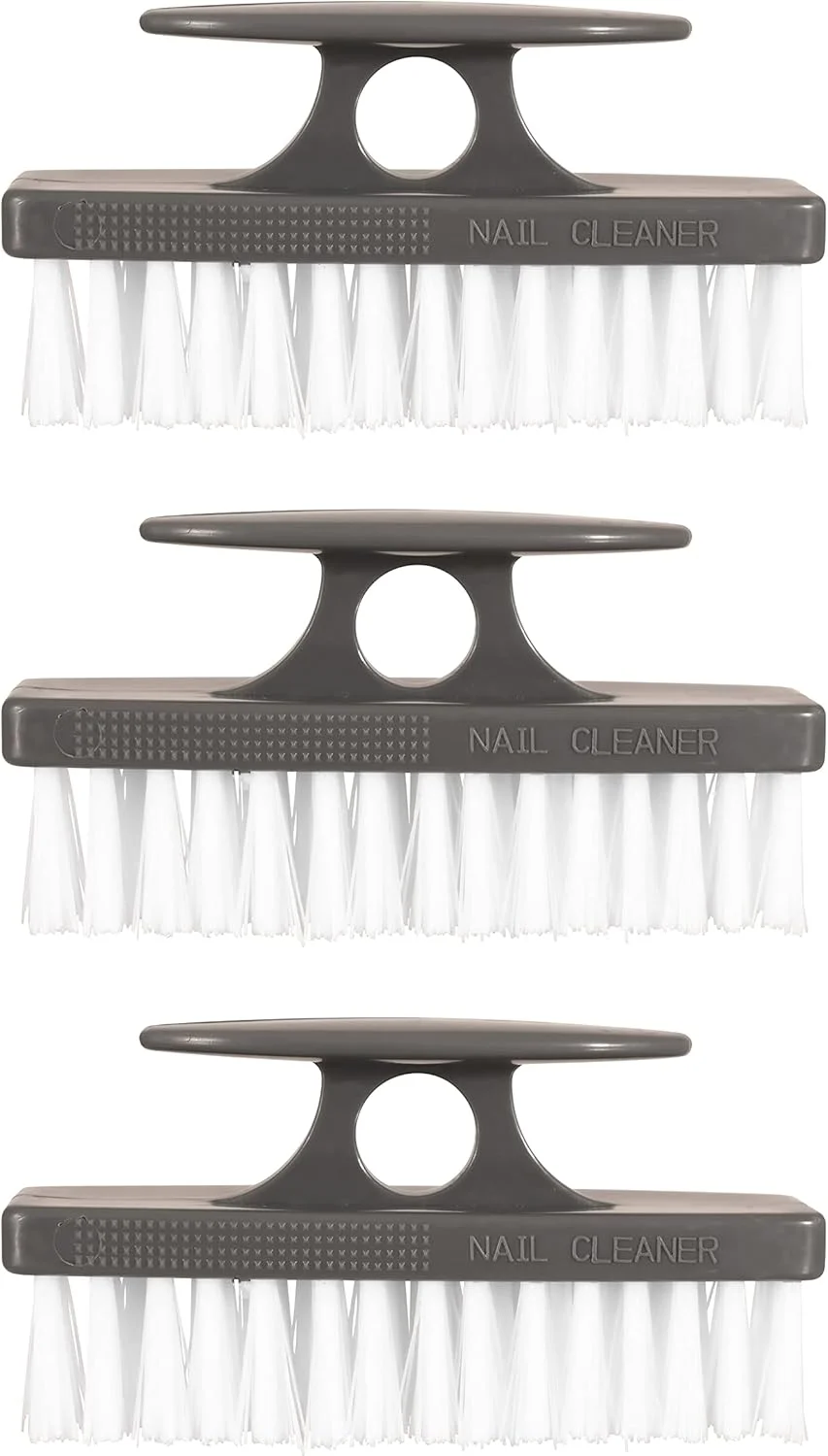 برس ناخن سفت Superio با دسته - بسته 3 عددی برس بادوام برای تمیز کردن انگشتان پا، ناخن ها، برس دستی برای تمیز کردن تمام سطوح، برس تمیز کننده سفید با موهای زبر و مقاوم، با قابلیت نگهداری آسان