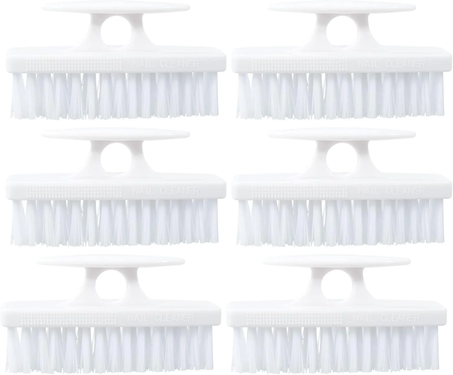مجموعه برس ناخن سوپریو (6 عددی)، برس تمیز کننده با دسته، برس بادوام برای تمیز کردن انگشتان پا، ناخن های دست، برس اسکراب دست، تمیز کردن تمام سطوح، برس اسکراب سنگین با موهای سفت، استفاده آسان (سفید)