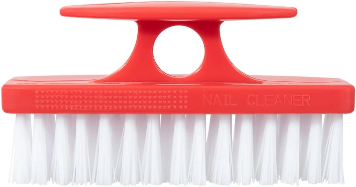 برس تمیز کننده ناخن Superio با دسته - برس بادوام برای تمیز کردن انگشتان پا، ناخن های دست، برس دستی برای تمیز کردن تمام سطوح، برس تمیز کننده قرمز با موهای سفت و محکم، با قابلیت نگهداری آسان