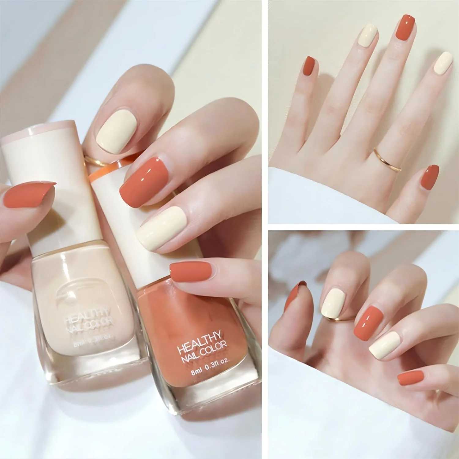 مجموعه لاک ناخن 6 عددی - خشک شدن سریع و ماندگاری طولانی، رنگ های قرمز، صورتی کالباسی و اکلیلی - بدون نیاز به UV، خشک شدن در هوا، پایه آب، طبیعی و هولوگرافیک برای ناخن های دست و پا (8 میلی لیتر)