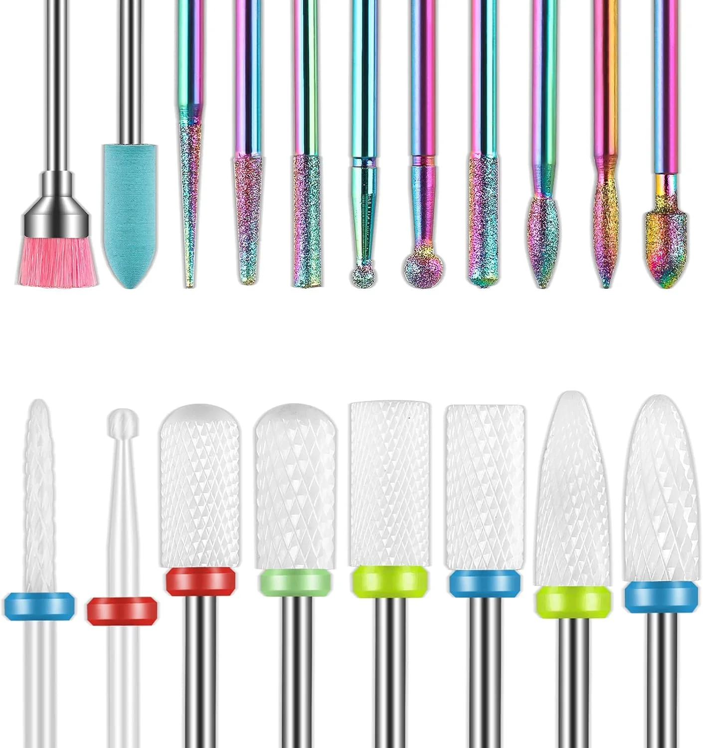 مجموعه سر سوهان ناخن، 19 عددی، سوهان برقی الماسه 3/32 اینچی و کیت سر سوهان سرامیکی ژل اکریلیک، ابزار طراحی ناخن اکریلیک، سر سوهان کاربید برای مانیکور پدیکور، سالن خانگی مجموعه سر سوهان ناخن، 19 عددی، سوهان برقی الماسه 3/32 اینچی و کیت سر سوهان سرامیکی ژل اکریلیک، ابزار طراحی ناخن اکریلیک، سر سوهان کاربید برای مانیکور پدیکور، سالن خانگی