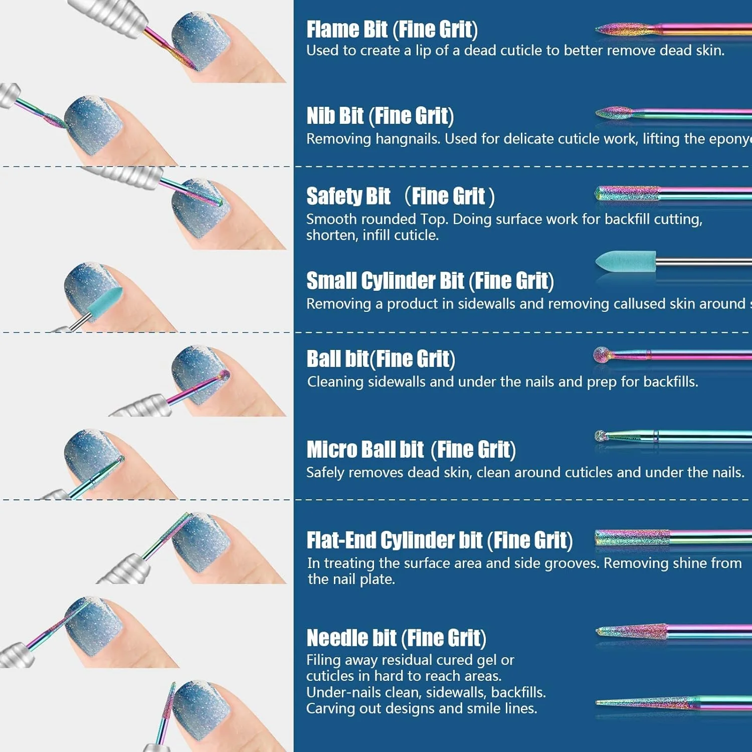 مجموعه سر سوهان ناخن، 19 عددی، سوهان برقی الماسه 3/32 اینچی و کیت سر سوهان سرامیکی ژل اکریلیک، ابزار طراحی ناخن اکریلیک، سر سوهان کاربید برای مانیکور پدیکور، سالن خانگی مجموعه سر سوهان ناخن، 19 عددی، سوهان برقی الماسه 3/32 اینچی و کیت سر سوهان سرامیکی ژل اکریلیک، ابزار طراحی ناخن اکریلیک، سر سوهان کاربید برای مانیکور پدیکور، سالن خانگی