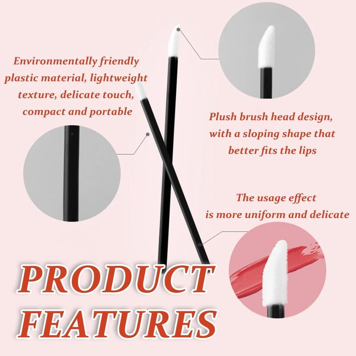 200 عدد برس لب یکبار مصرف، اپلیکاتور رژ لب با سر نرم و لطیف، ابزار برس آرایشی برای رژ لب، کانسیلر، سایه چشم، لاک ناخن، مناسب برای سالن و مسافرت