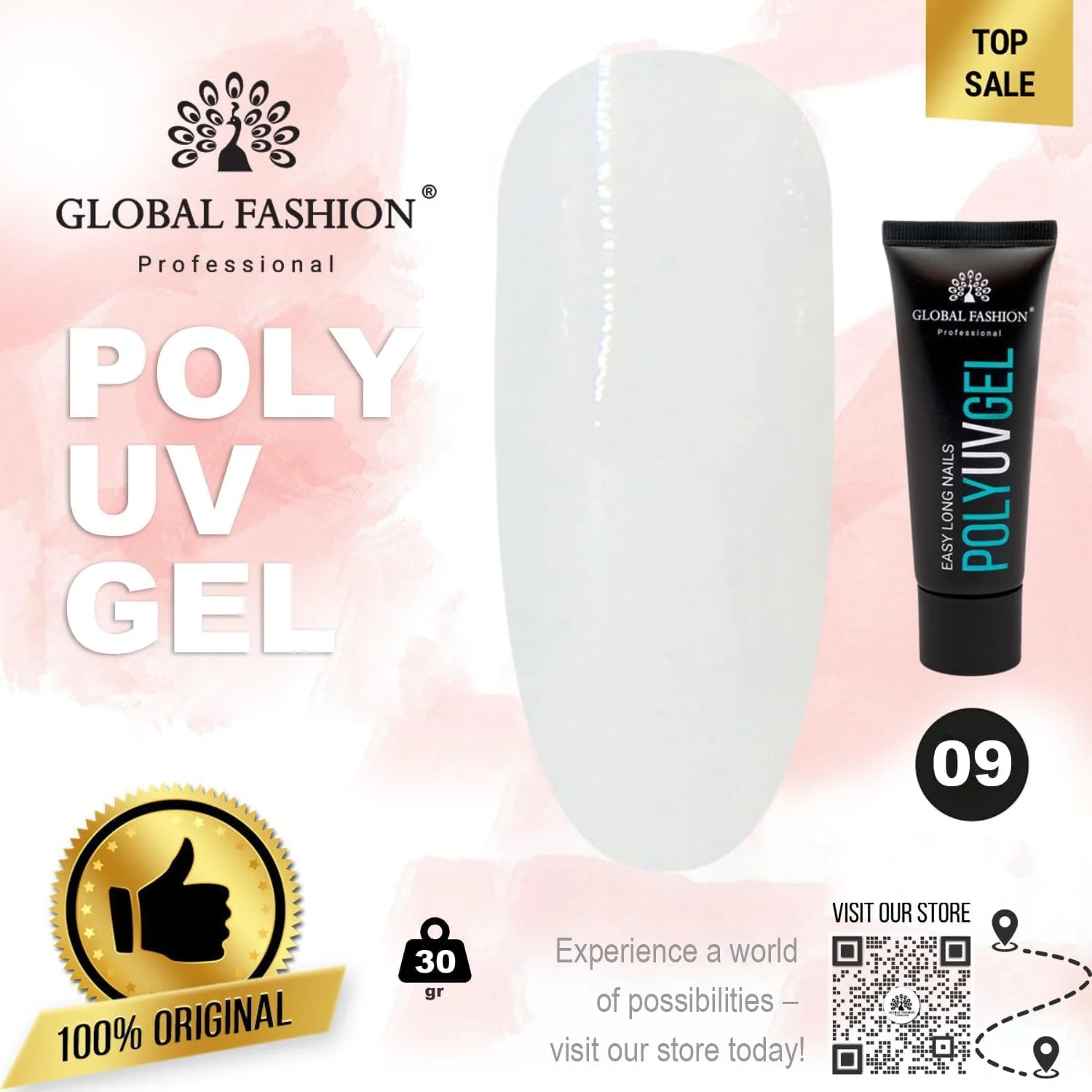 پلی ژل حرفه ای یو وی گلوبال فشن: افزایش دهنده طول عمر ناخن، بادوام و آسان برای استفاده | (09) پلی ژل حرفه ای یو وی گلوبال فشن: افزایش دهنده طول عمر ناخن، بادوام و آسان برای استفاده | (09)